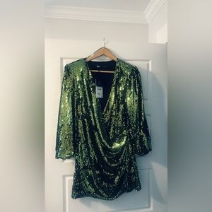The perfect holiday dress!!! Zara green sequin mini.